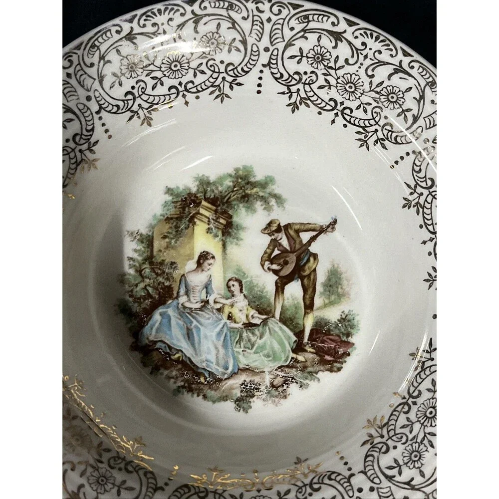 VTG American‎ Limoges Triumph China D'or Dessert Bowls 6 1/8'' Set Of 2